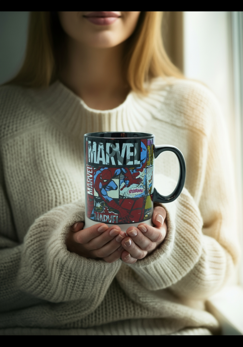 Marvel Comics Black Ceramic Mug | Gift for Marvel Fans&nbsp;&nbsp;