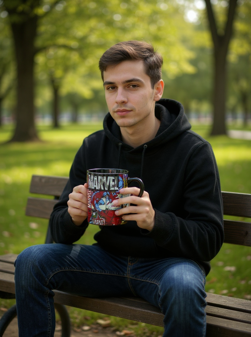 Marvel Comics Black Ceramic Mug | Gift for Marvel Fans&nbsp;&nbsp;