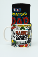 Marvel Comics Group Ceramic Mug &amp; Black Socks Set | Gift for Marvel Fans