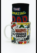 Marvel Comics Group Ceramic Mug &amp; Black Socks Set | Gift for Marvel Fans