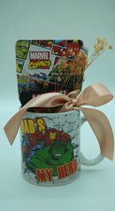 Marvel Comic White Ceramic Mug and Black Socks Gift Set | Gift for Marvel Fans&nbsp;