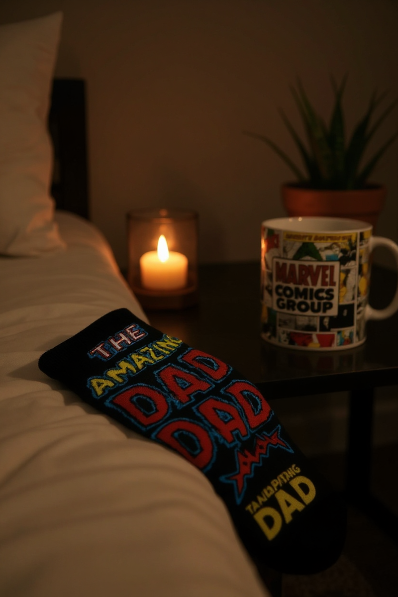 Marvel Comics Group Ceramic Mug &amp; Black Socks Set | Gift for Marvel Fans