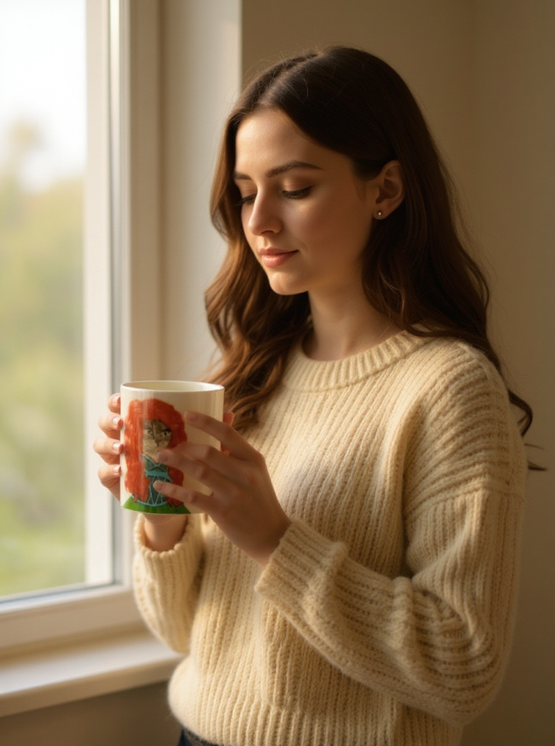 Cat Lisa Masterpiece Mug | Gift for Art and Cat Lovers