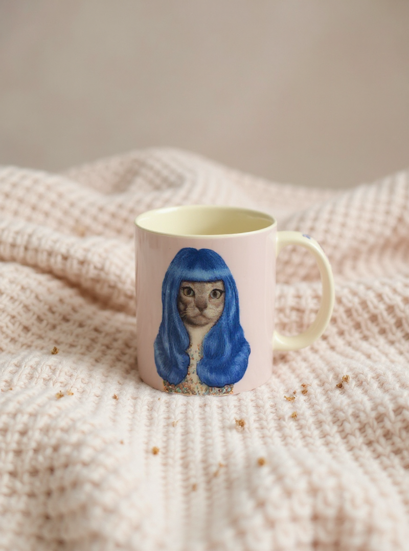 Cat Lisa Masterpiece Mug | Gift for Art and Cat Lovers