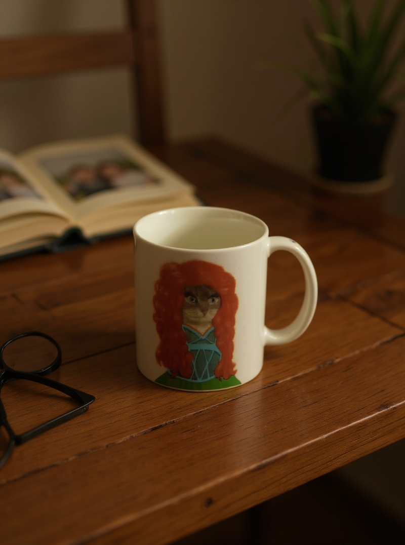 Cat Lisa Masterpiece Mug | Gift for Art and Cat Lovers