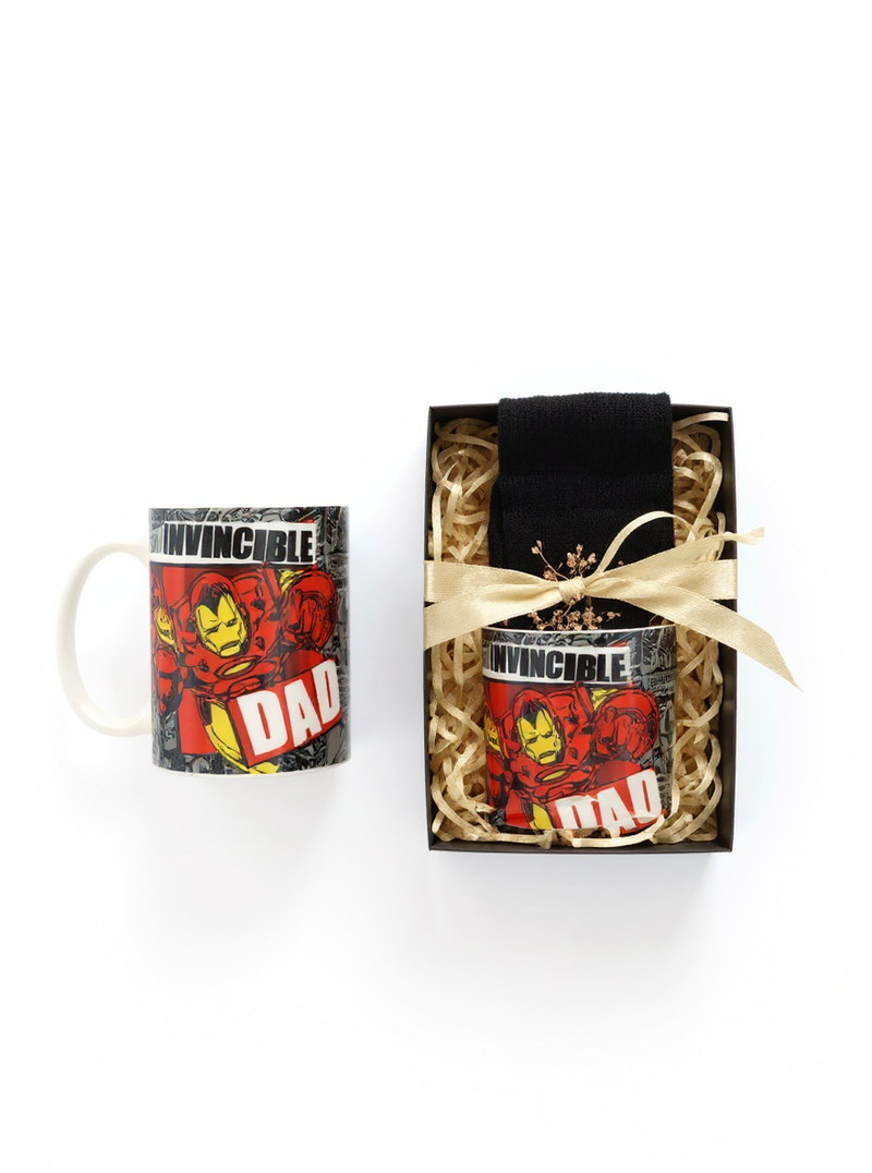 Invincible Dad Ceramic Mug &amp; Socks Set | Gift for Super Dads