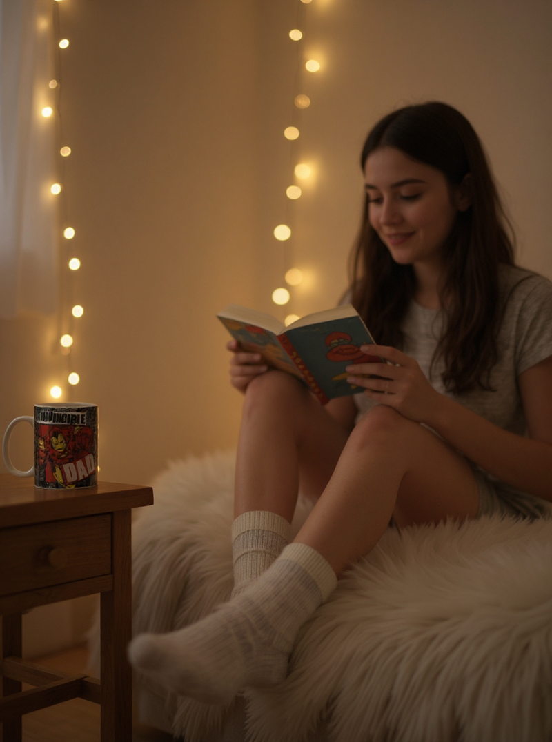 Invincible Dad Ceramic Mug &amp; Socks Set | Gift for Super Dads