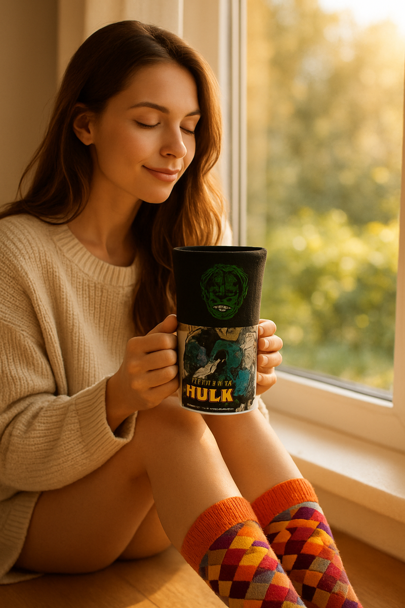 Incredible Hulk Blue Ceramic Mug &amp; Socks Set | Gift for Marvel Fans&nbsp;