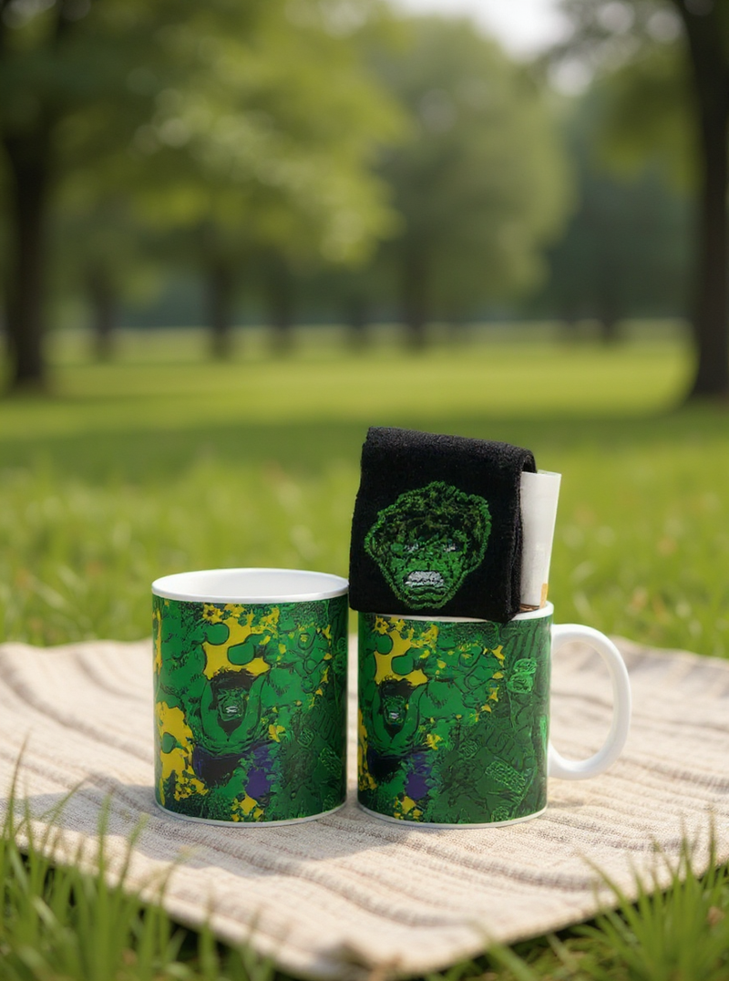 Hulk Power Ceramic Mug & Socks Set | Gift for Marvel Fans