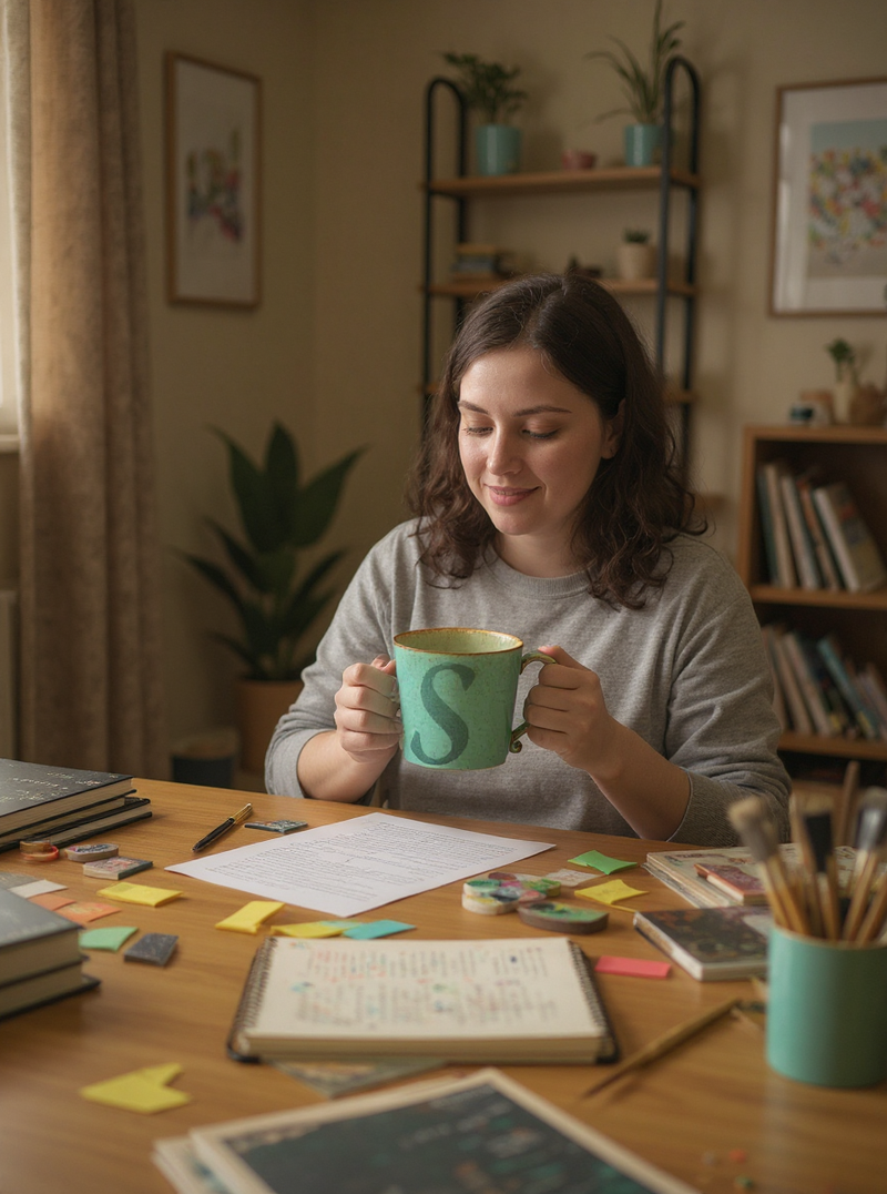 Turquoise "S" Serenity Mug