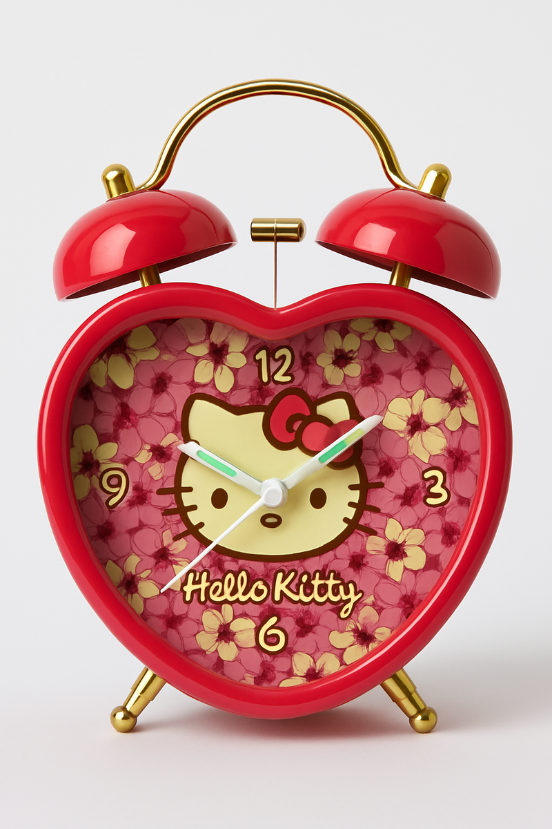 Hello Kitty Floral Heart Clock