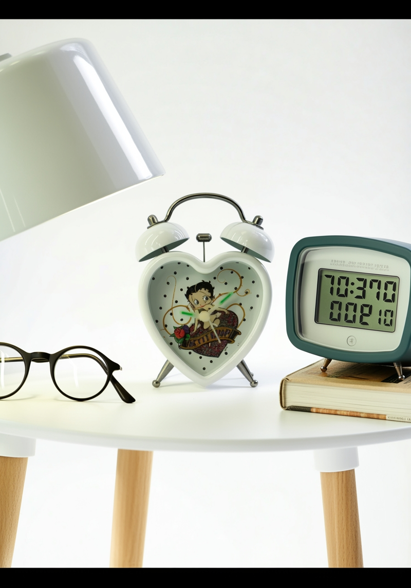 White Betty Boop Bell Alarm Clock