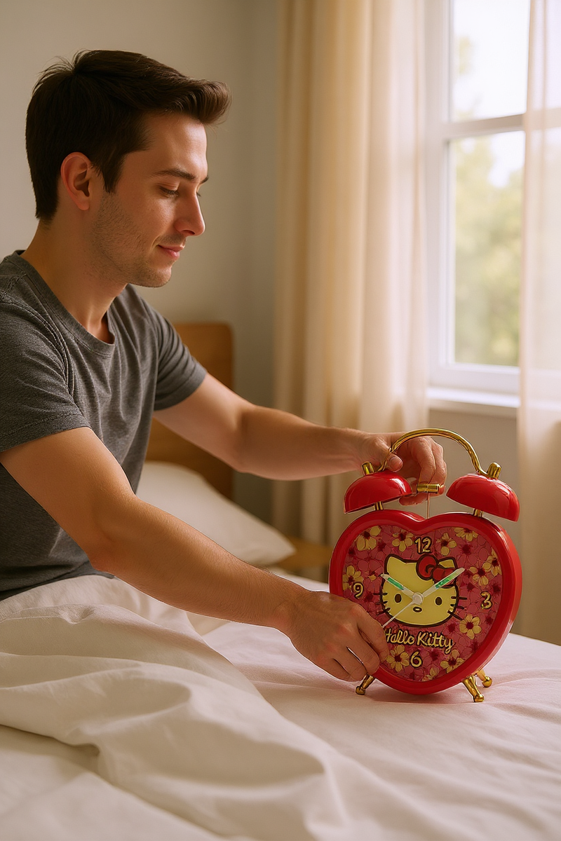 Hello Kitty Floral Heart Clock