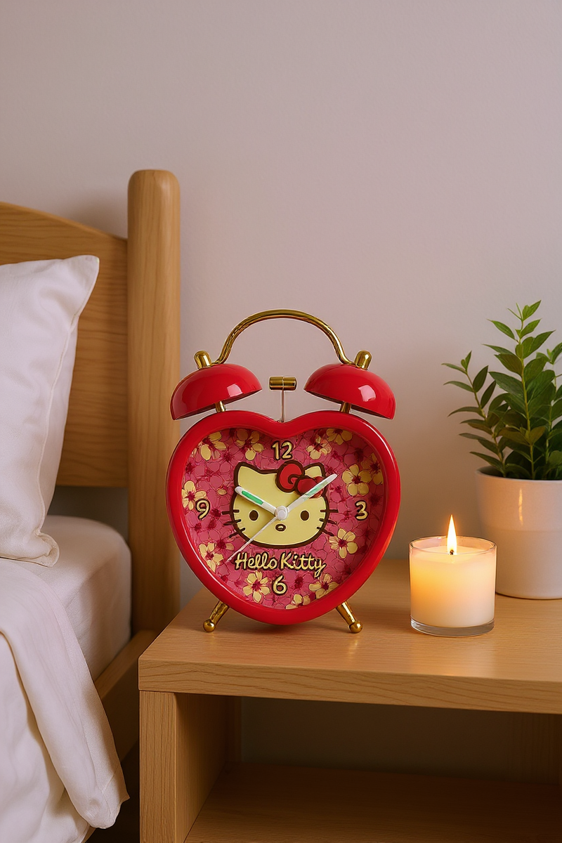 Hello Kitty Floral Heart Clock