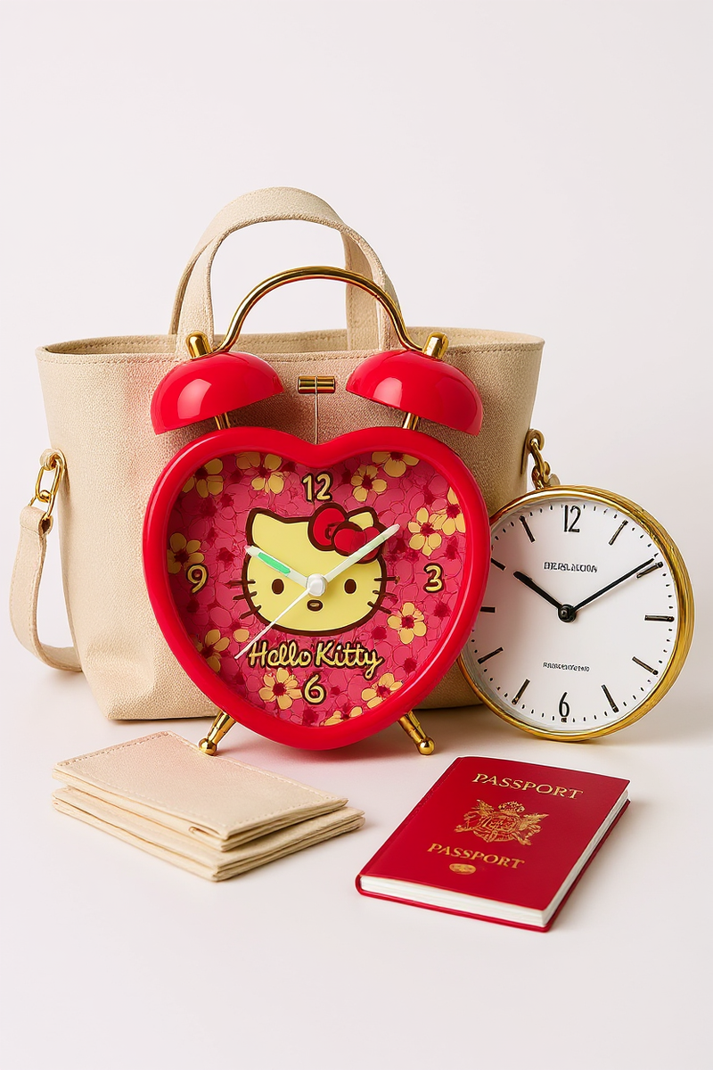 Hello Kitty Floral Heart Clock