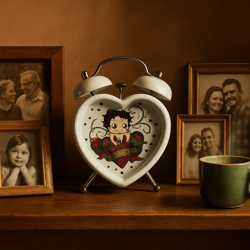 White Betty Boop Bell Alarm Clock