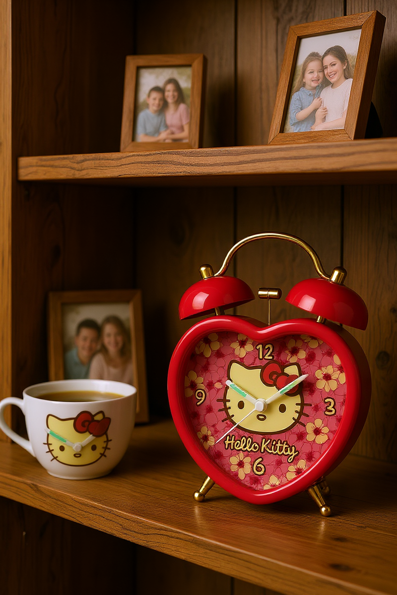 Hello Kitty Floral Heart Clock