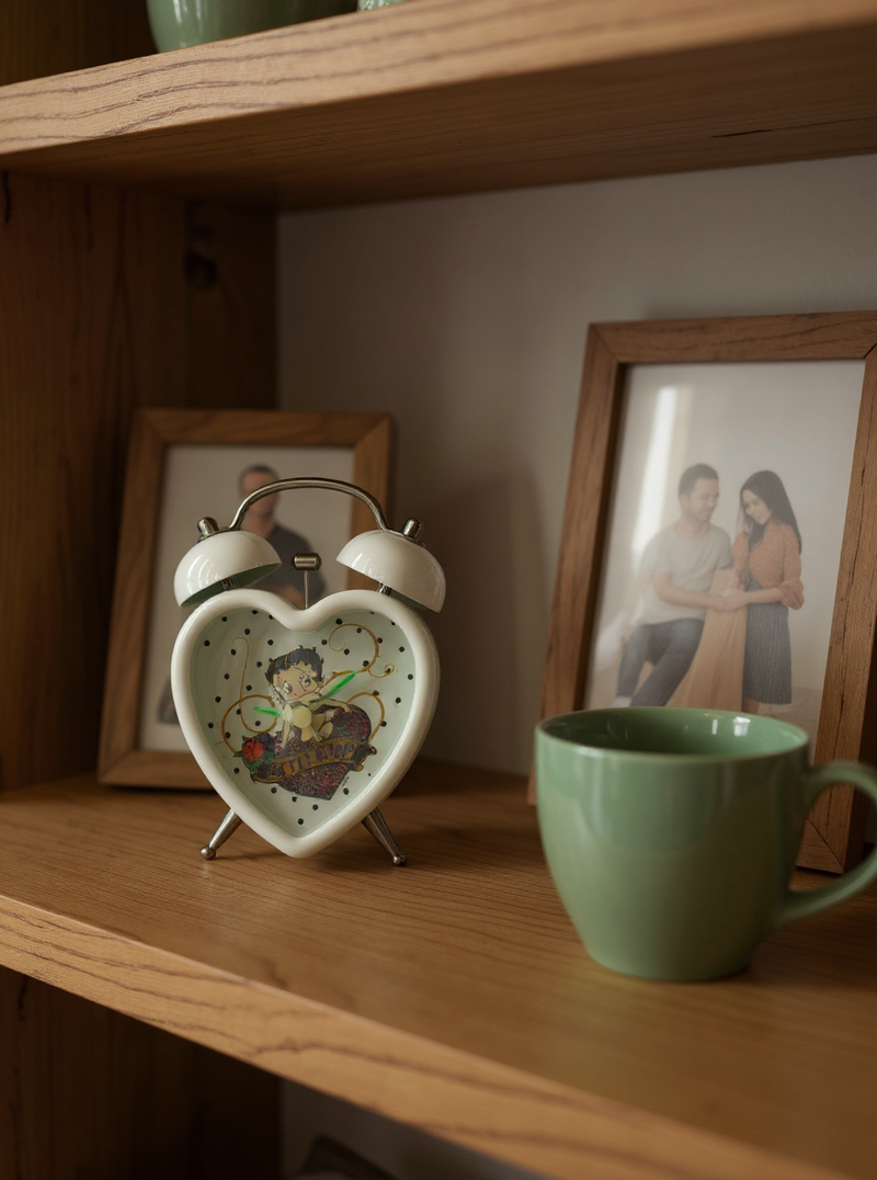 White Betty Boop Bell Alarm Clock