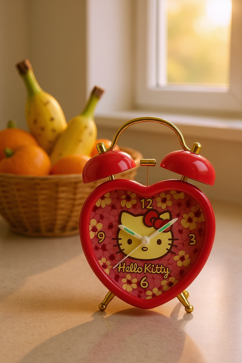 Hello Kitty Floral Heart Clock