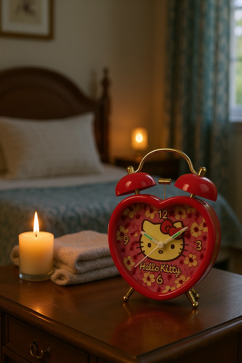 Hello Kitty Floral Heart Clock
