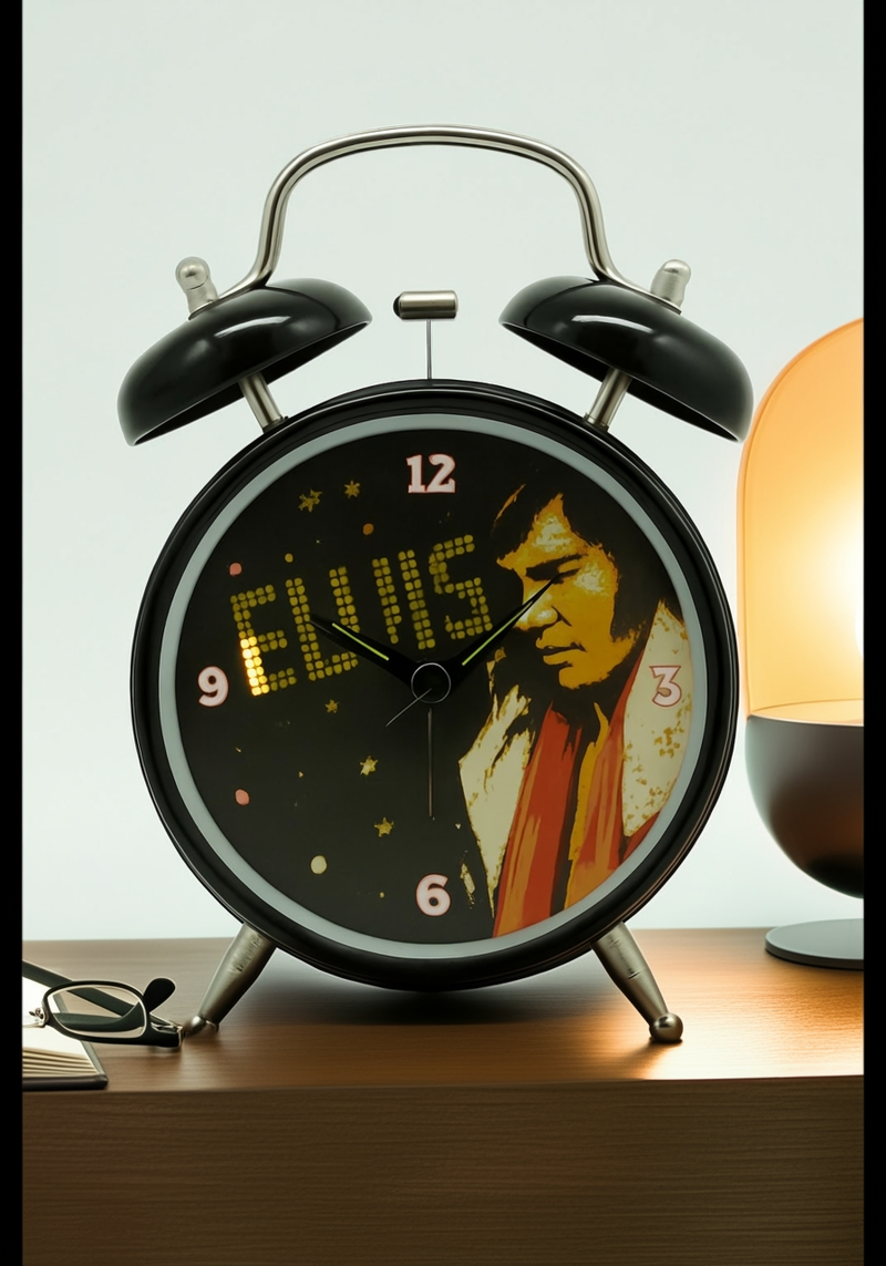 Elvis Presley Black Alarm Clock