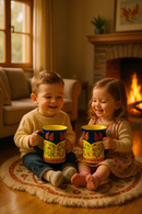 Yellow &amp; Blue Apple Harvest Ceramic Mug | Gift for Fruit Lovers