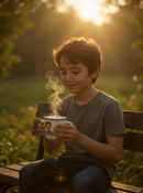 White Harmony Cartoon Man Ceramic Mug | Gift for Culture Enthusiast