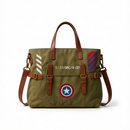 Marvel Vintage Military Messenger Bag – olive-green Rugged Canvas Satchel Briefcase