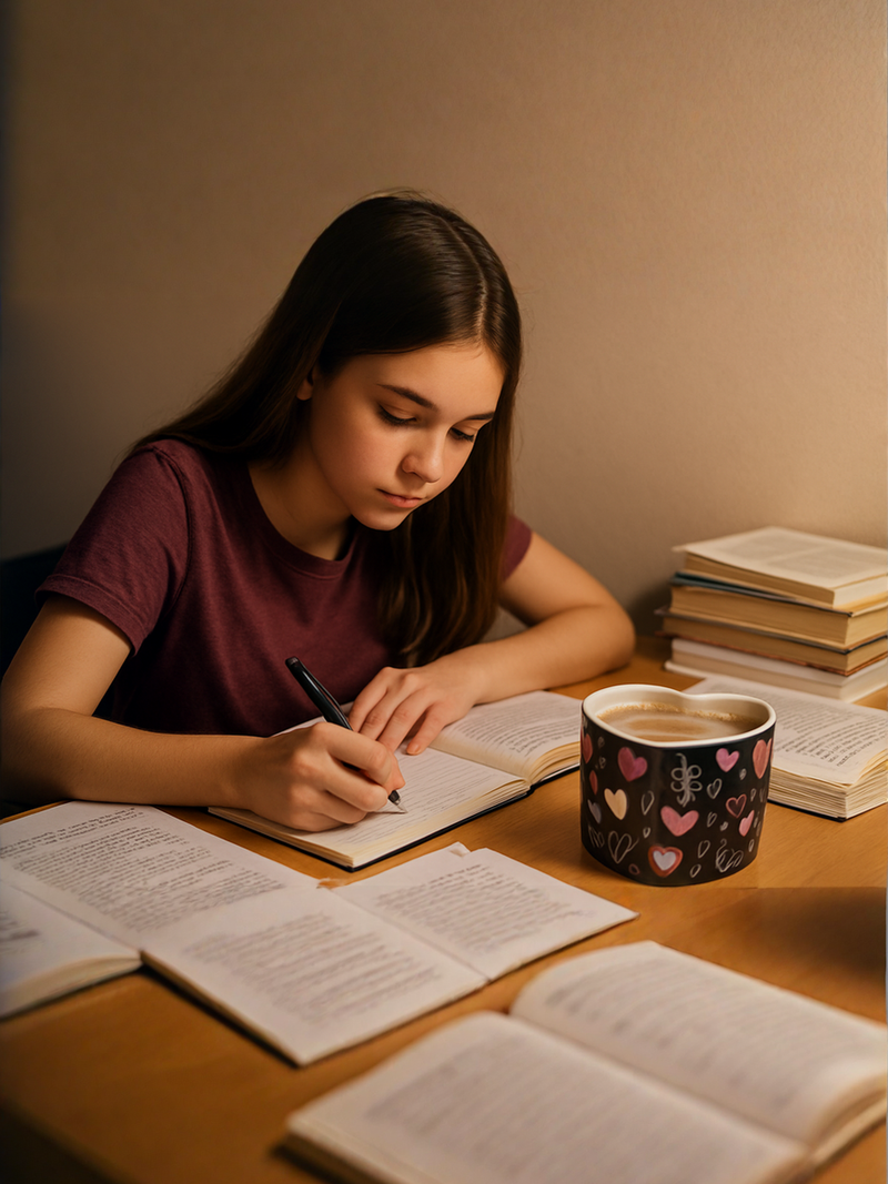 Heart-Handle Floral and Heart Harmony Mug