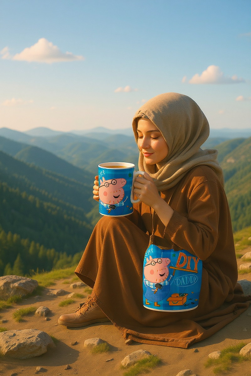 Peppa Pig’s Daddy Triumph Ceramic Mug & Keychain Gift Set | Gift for Peppa Pig Fans