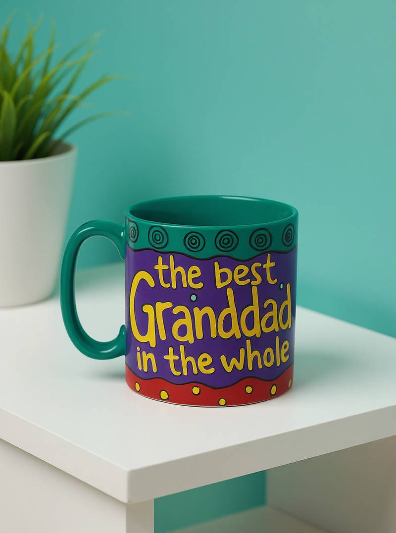 Whimsical Angel Best Grandad Cartoon Mug