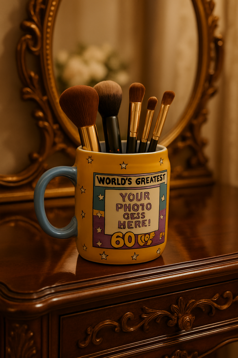 60th Birthday Milestone Custom Photo Ceramic Mug | Gift for Celebrants