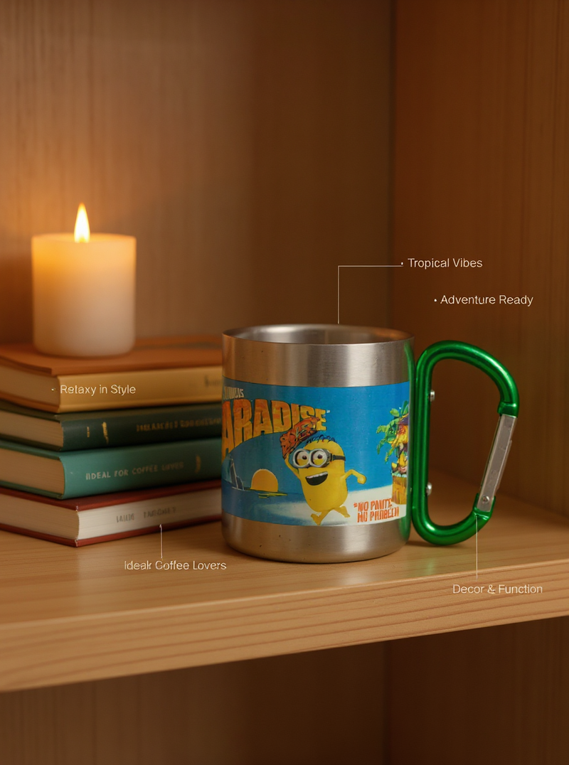 Minions Paradise Stainless Steel Carabiner Mug