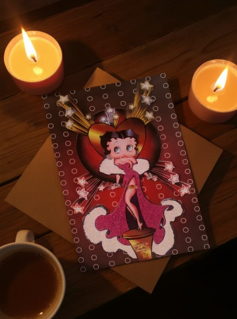 Betty Boop Decoupage Blank Greetings Card (3D)4