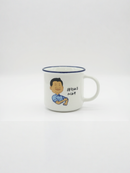 White Harmony Cartoon Man Ceramic Mug | Gift for Culture Enthusiast