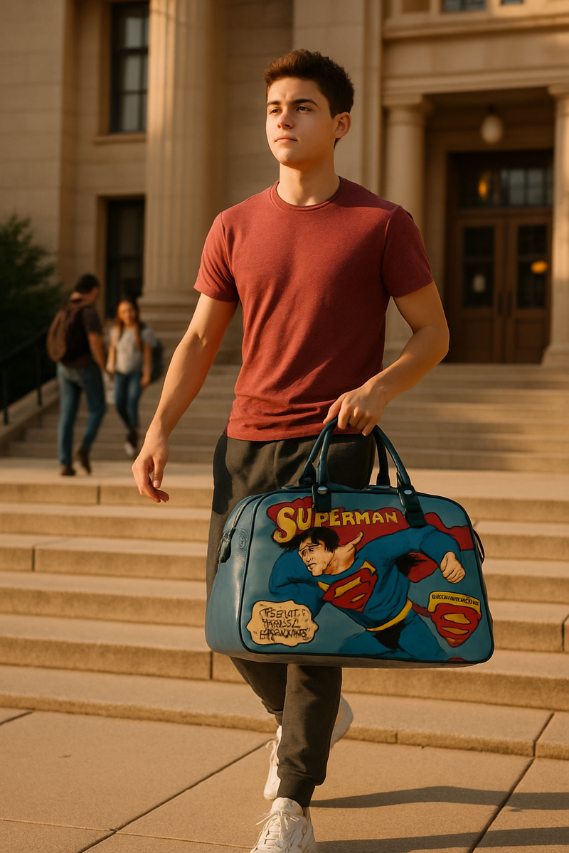 Superman Duffle Bag | 24L Polyester with Adjustable Strap