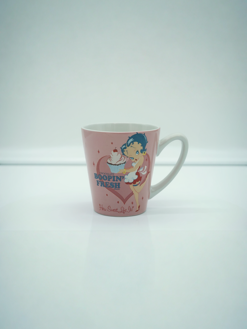 Betty Boop Pink Ceramic Mug –Retro with Cupcake Art | Gift
