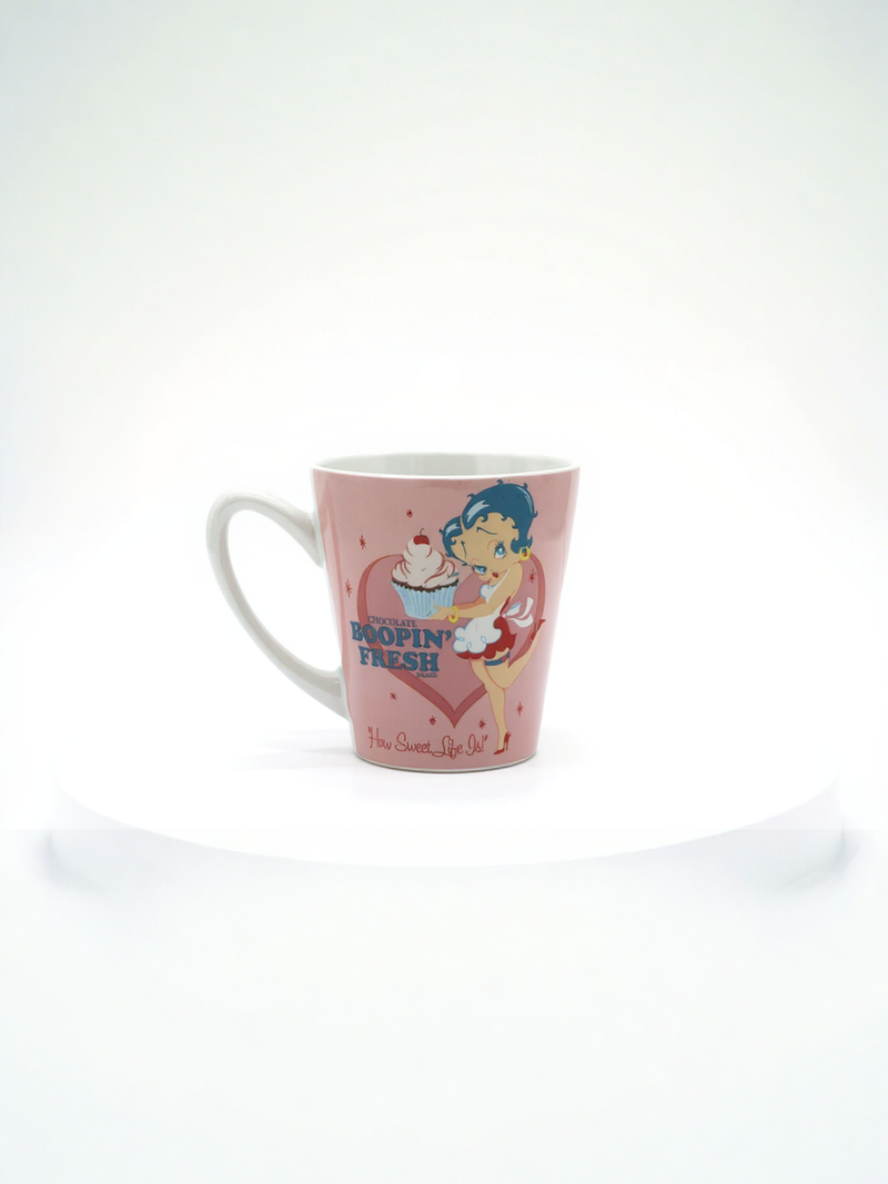 Betty Boop Pink Ceramic Mug –Retro with Cupcake Art | Gift
