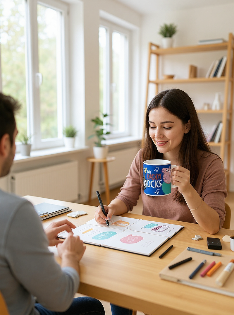 Peppa Pig’s Daddy Groove Ceramic Mug &amp; Keychain Gift Set | Gift for Peppa Pig Fans