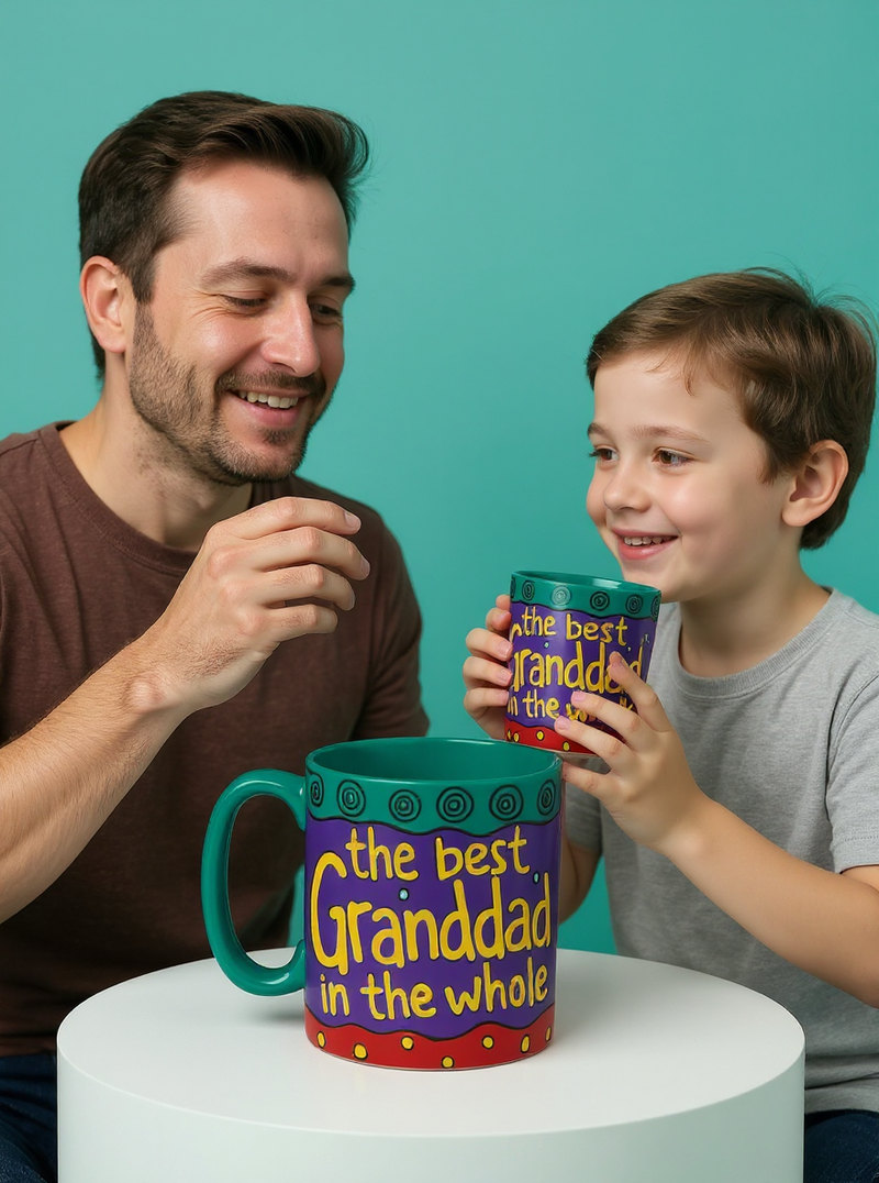 Whimsical Angel Best Grandad Cartoon Mug