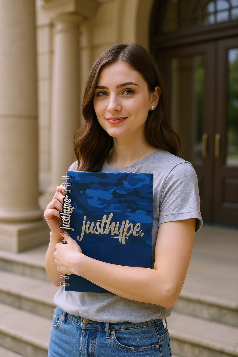 Just Hype Navy Blue Sleek Notebook