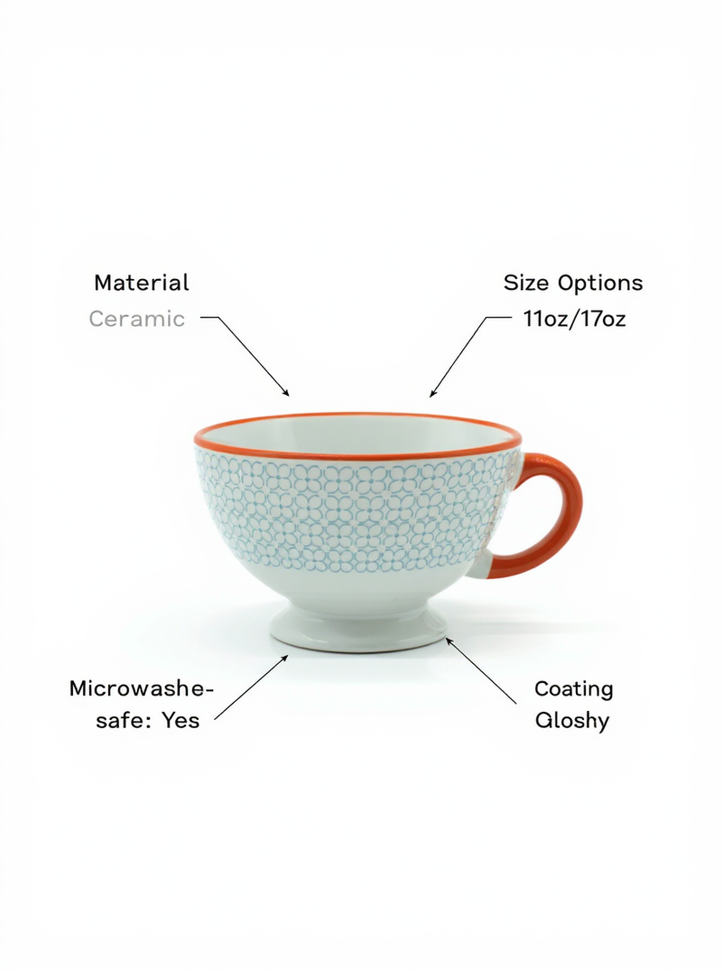 Pedestal Citrus Elegance Teacup | Gift for Tea Enthusiasts