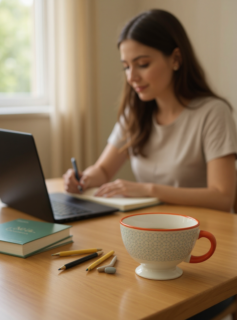 Pedestal Citrus Elegance Teacup | Gift for Tea Enthusiasts