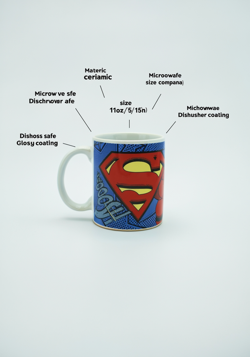 Superman Crest Valor Ceramic Mug | Gift for Superman Fans