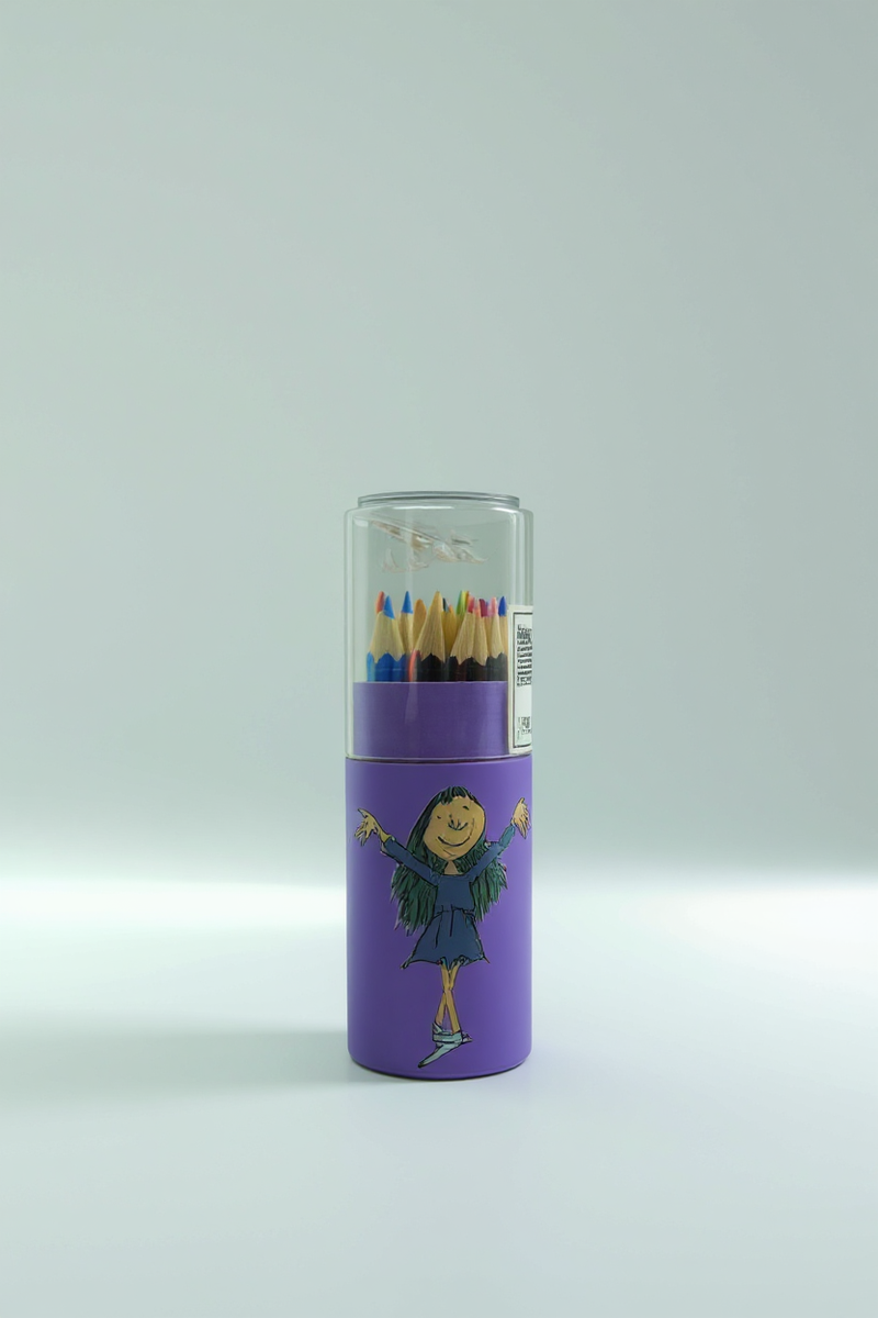 Whimsical Matilda Girl Color Pencils Box