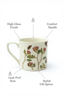 White Floral Blossom Ceramic Mug