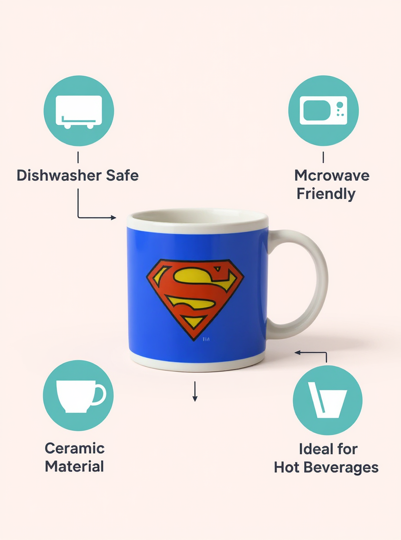 Superman Crest Valor Ceramic Mug