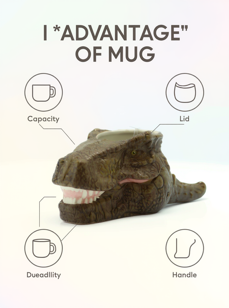 T-Rex Skull Roar 3D Mug