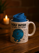 Little Miss 'You Wish You Wore This Perfect' White Ceramic Mug with Blue Socks | Gift for Style Lovers