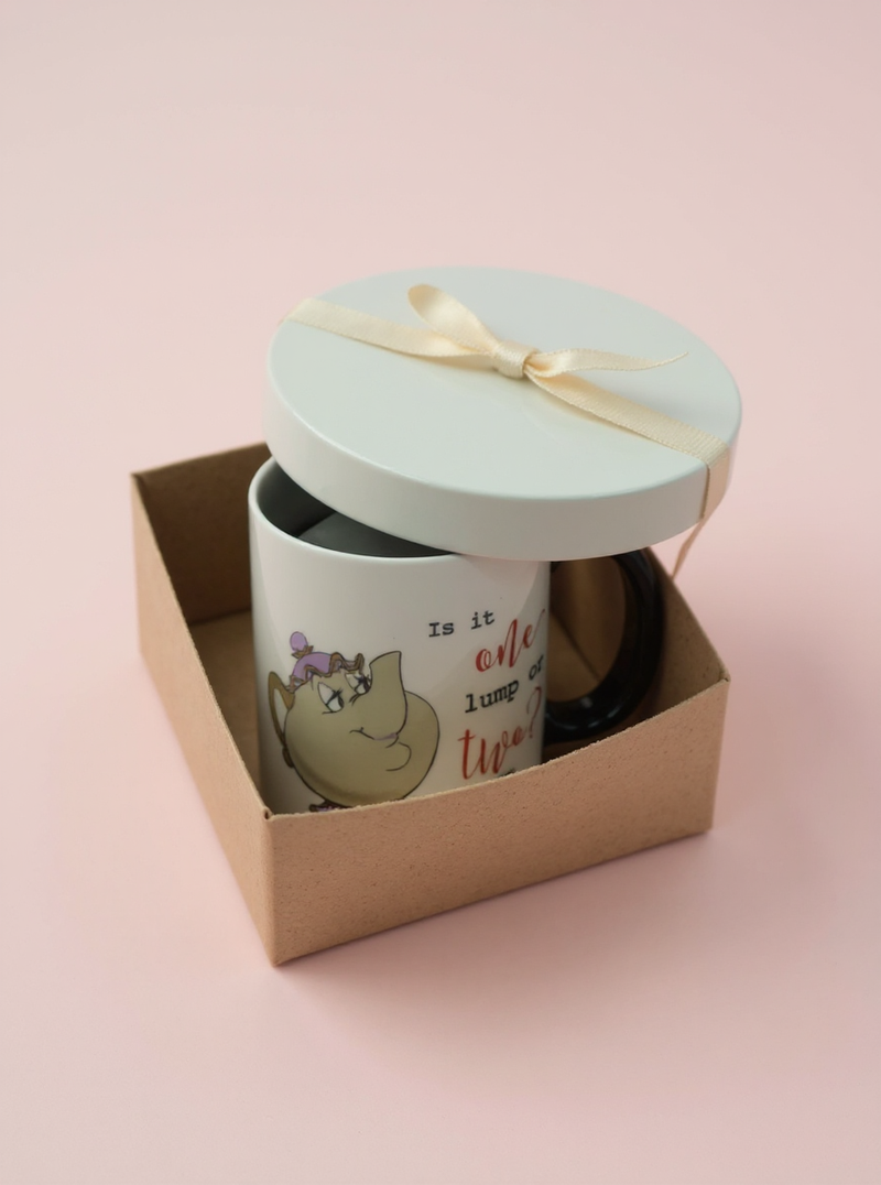 Disney Mrs. Potts 'Is it One Lump or Two??' Ceramic Mug &amp; Socks Gift Set